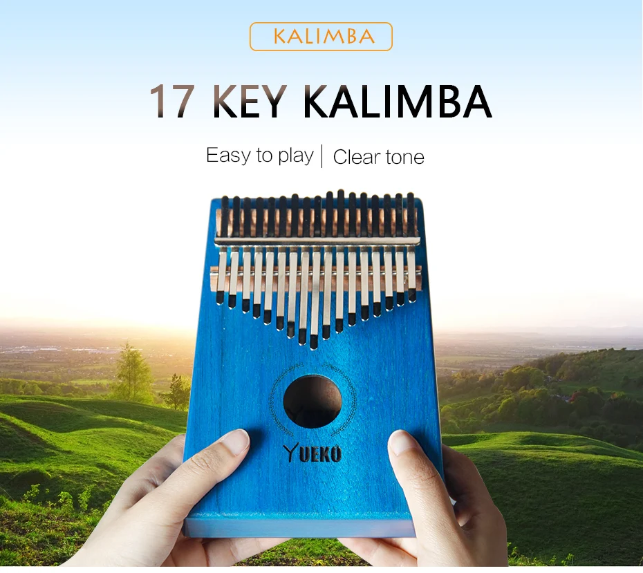  YUEKO Kalimba Professional 17 Key Thumb Piano Mahogany Kalimba Piano African Thumb Piano Music Gift Easy to Learn  