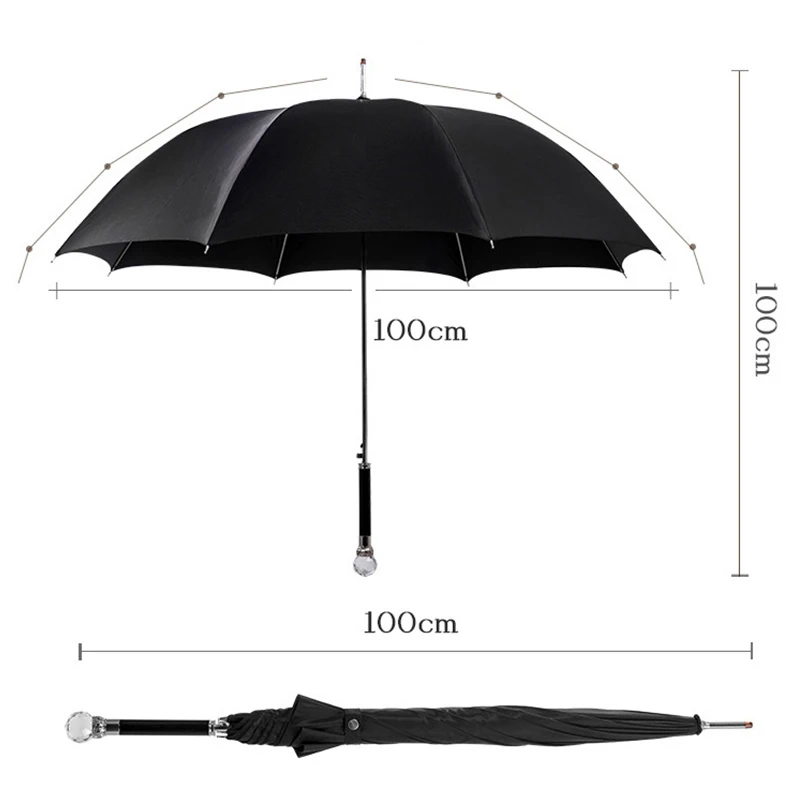Мужской зонт хрустальный шар креативная длинная ручка с зонтиком зонтик мужской УФ Защита от солнца дождь мужской ветрозащитный черные зонтики подарок дождевик
