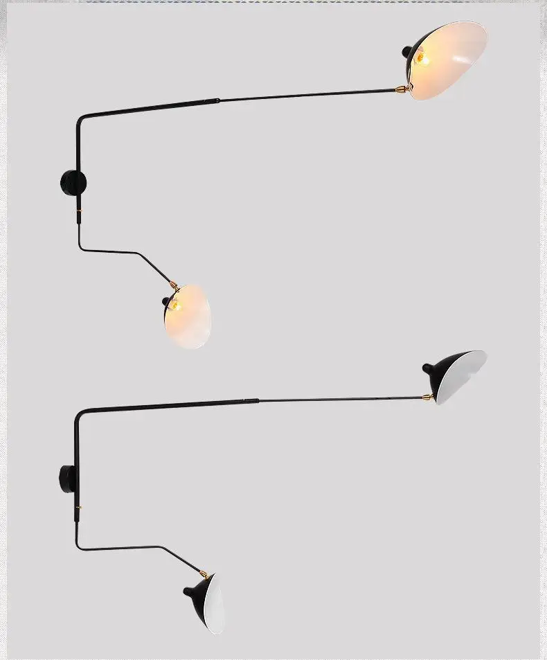Lâmpadas de Parede do Vintage Luzes de Parede para Casa Interruptor de Controle Retro Designer Rotating Sconce Industrial Loft Decoração Puxar Remoto 5 Luzes e Iluminação