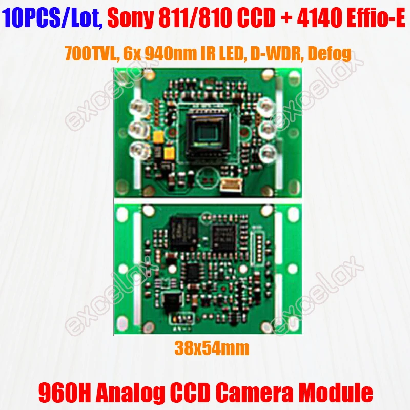 10 шт./лот 38x54 мм 811 810 CCD Effio-E 4140 DSP 700TVL 960H CVBS аналоговая плата модуля камеры