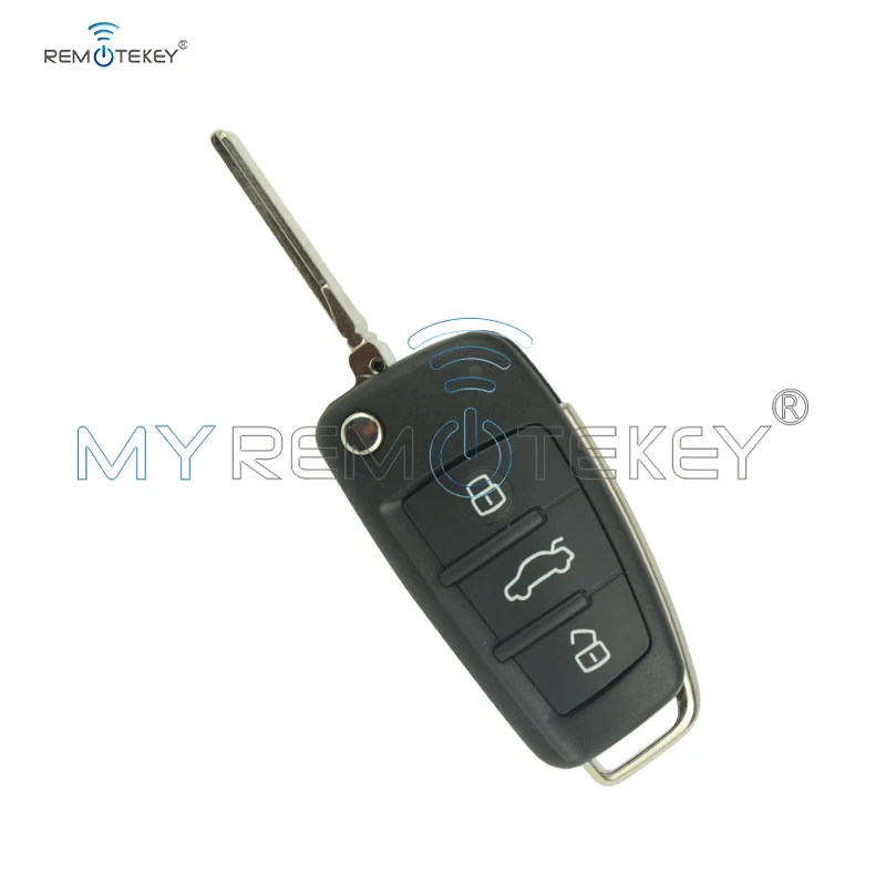 

Remtekey Flip remote car key shell for Audi A4 3 button suit for 8P0837220D