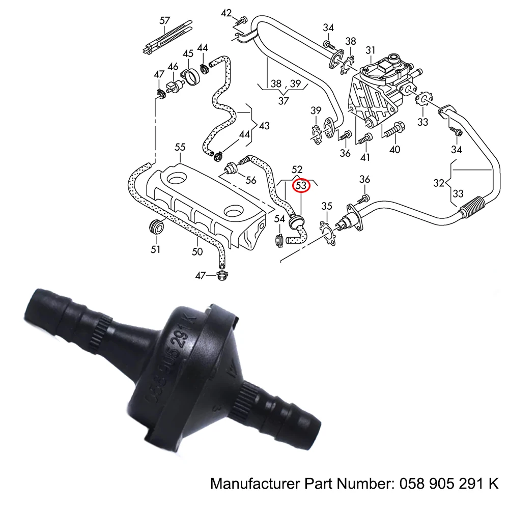 JEAZEA ENP4482 058905291K автомобильный вакуумный обратный клапан воздушный насос 1 8 для VW EOS