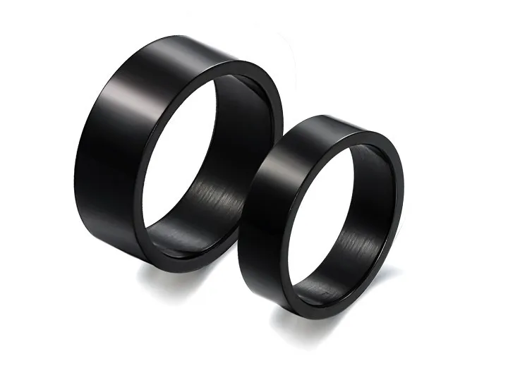 free shipping 8mm Fashion Black Simple Classic Smooth 316L Stainless Steel Rings | Украшения и аксессуары