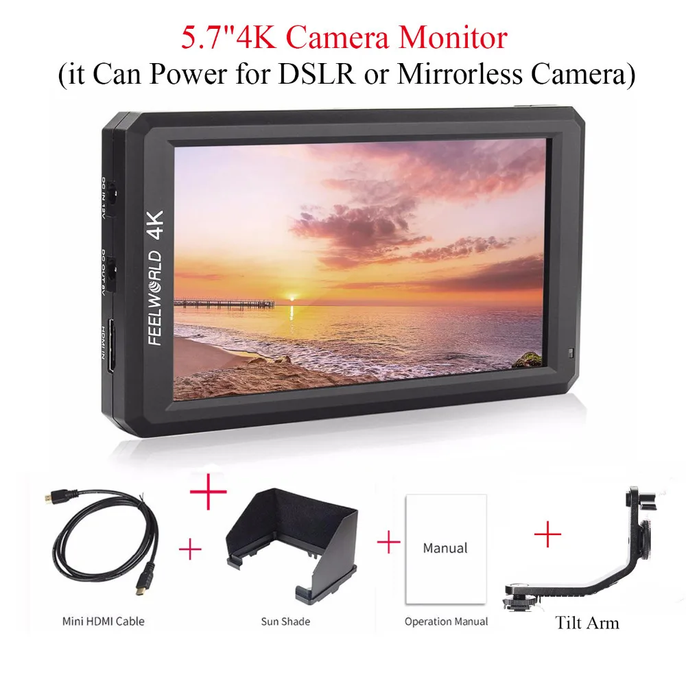 (Можно отправить из ЕС) Feelworld F6 5 7 &quotIPS 4K HDMI камера лучший монитор для камеры Canon Nikon