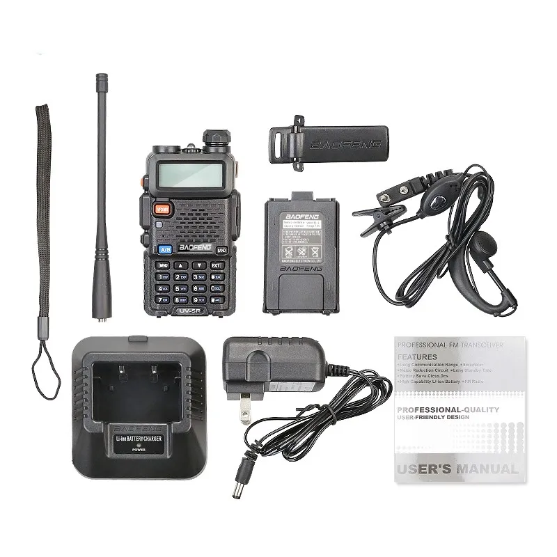 2 шт. BAOFENG UV-5R 136-174/400-520 мГц DTMF CTCSS Dual Band Любительское радио FM трансивер