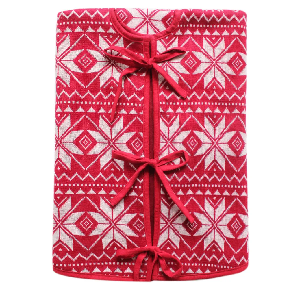90 см Коренастый вязать свитер темно-красный белый Снежинка Рождество дерево юбка