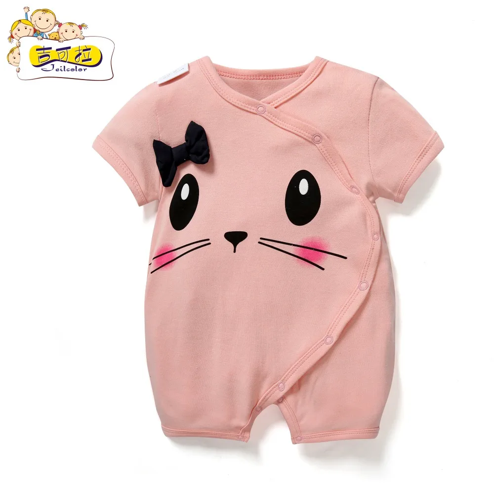Jeilclor Nouveau Ne Bebe Fille Chat Salopette Salopette D Ete 3 6 12 18 23 Mois Bebe Fille Barboteuses A Manches Courtes Pyjamas Mignon 1 2 Annee Aliexpress