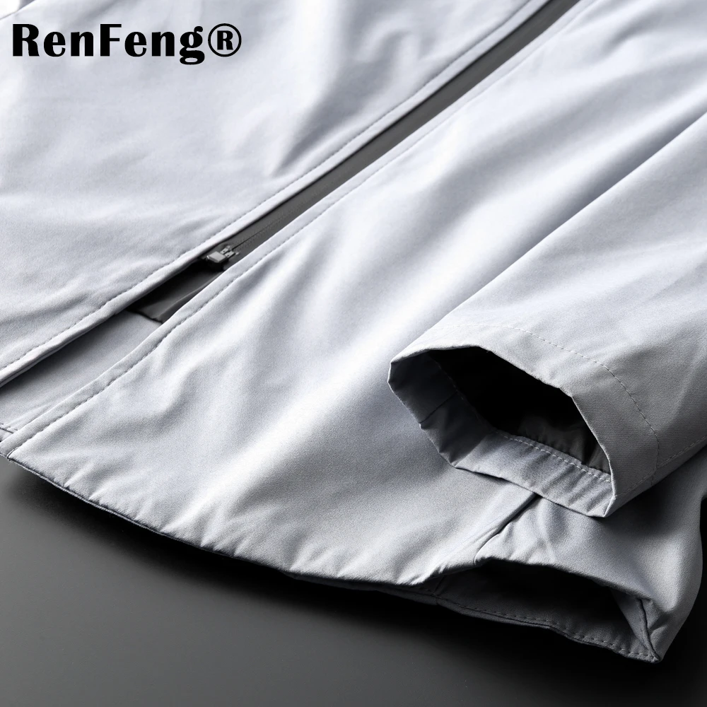 2018 Short trench coat men brand-clothing casual hooded mens overcoat quality Pockets windbreaker male coat black armygreen gray (13)