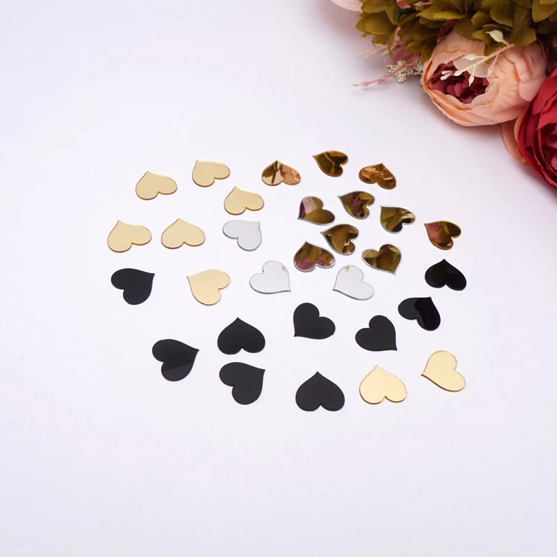 Small Heart Sticker 100 pieces 2.25x2cm Acrylic Mirror Sticker Wedding Decor Kid's Room DIY Accessory Party Guest Gifts