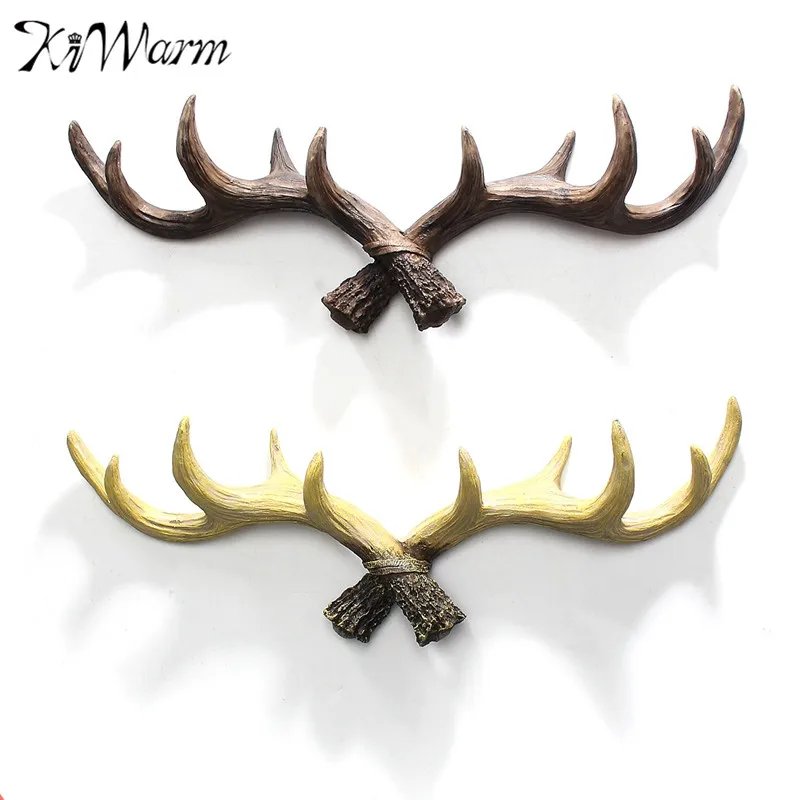 Kiwarm Retro Rustic Reindeer Stag Deer Antlers Sculptures Coat