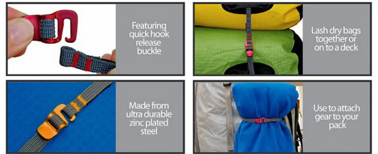 Luggage Strap EDC Camping Outdoor Travel Durable Quick Release with Stainless Steel Buckle Hook Release Type Gear