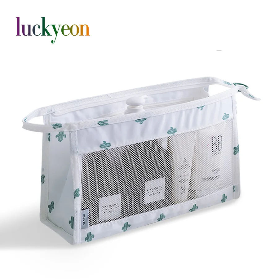 

Casual Transparent Cosmetic Bag Mesh Women Travel Multifunction Makeup Bag Zipper Make Up Organizer Storage Pouch