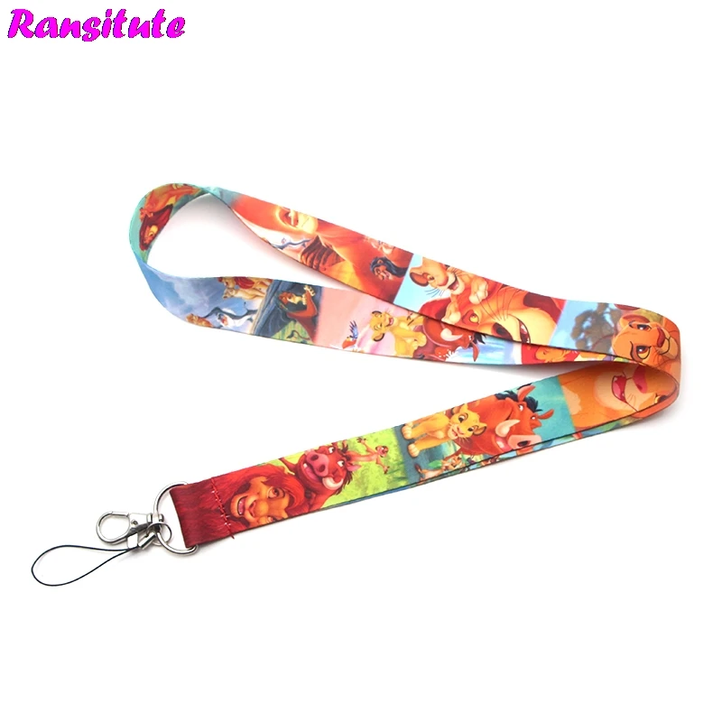 Ransitute R331 الأسد الملك مفاتيح ID بطاقة رياضة أحزمة هاتف المحمول USB شارة حامل DIY الهاتف شنق حبل الحبل