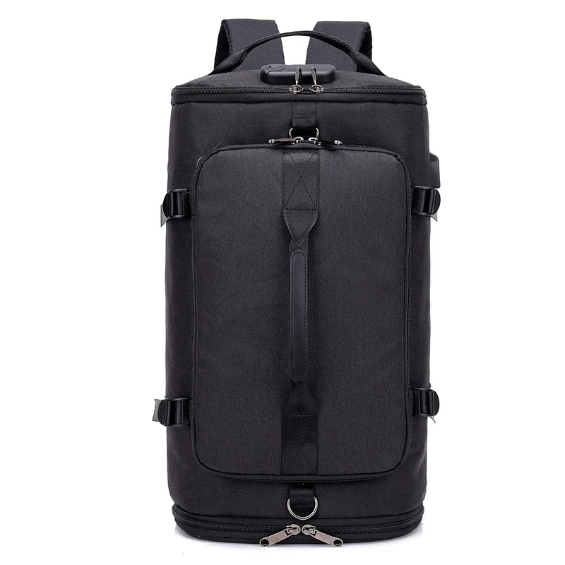 Мужская Дорожная сумка, многофункциональные сумки для путешествий, рюкзак для ноутбука, USB зарядка, сумка через плечо для выходных, Противоугонный рюкзак XA103ZC - Цвет: Black