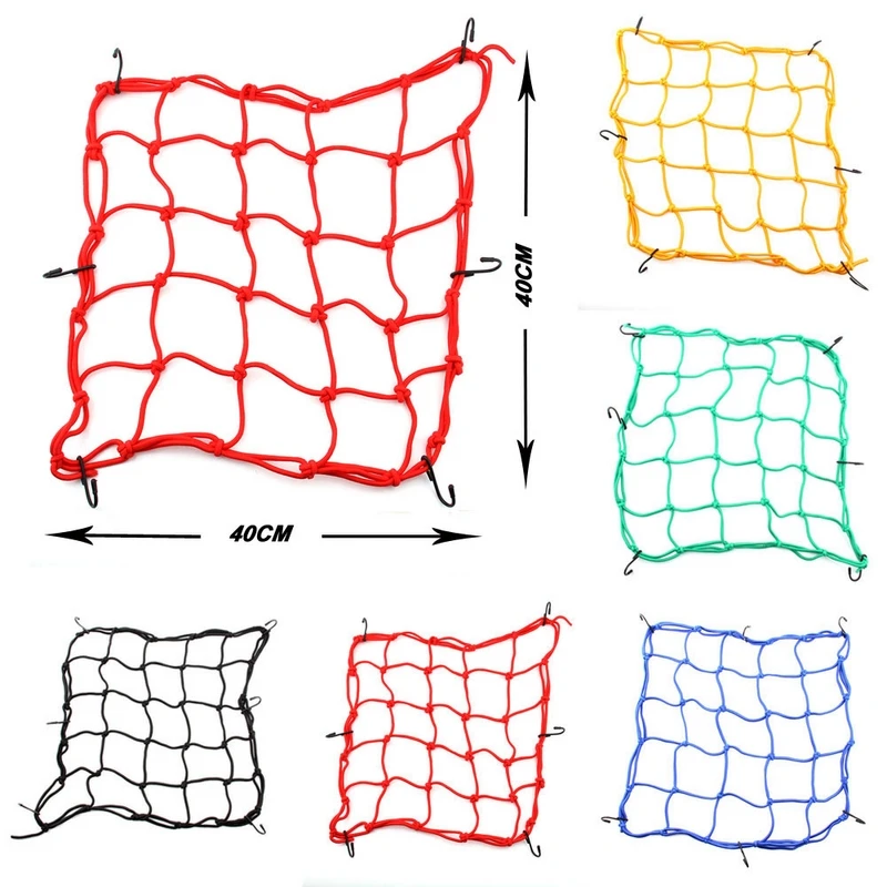 40X40 см багажная сетка мотоцикла с 6 крючками шлем сетчатая Веревка Сумка для хранения Регулируемый Натяжной эластичный багажный Канат