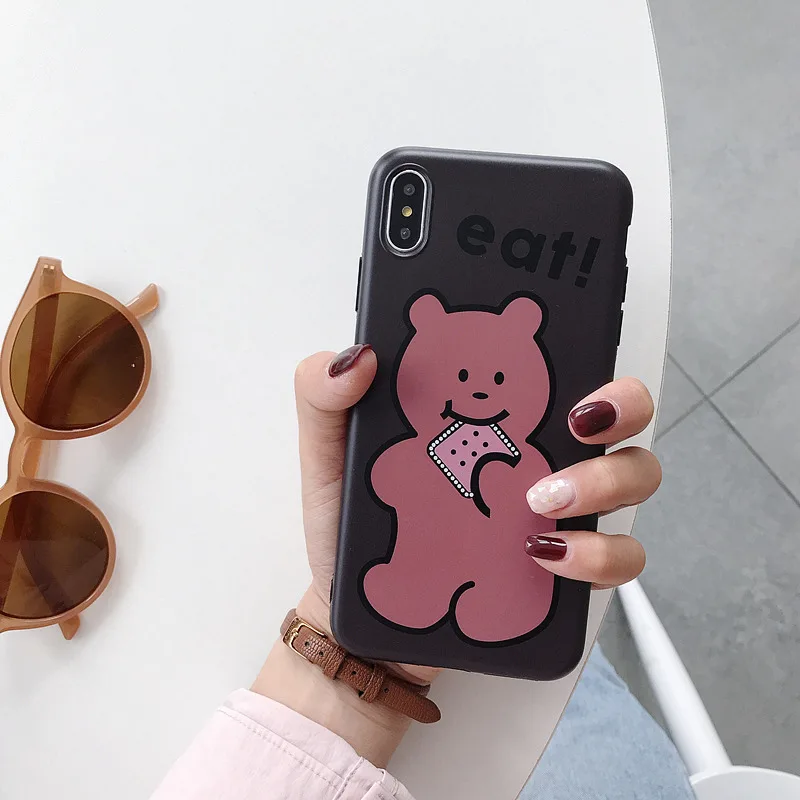 Милый чехол для телефона с медведем для пары iphone 7 8 x xs max xr матовый Мягкий силикон Конфета чехол для iphone apple печенья медведь 6 6s 7 8 plus Милый чехол для телефона с медведем для пары iphone 7 8 x xs max xr матовый Мягкий силикон Конфета чехол для iphone apple печенья медведь 6 6s 7 8 plus