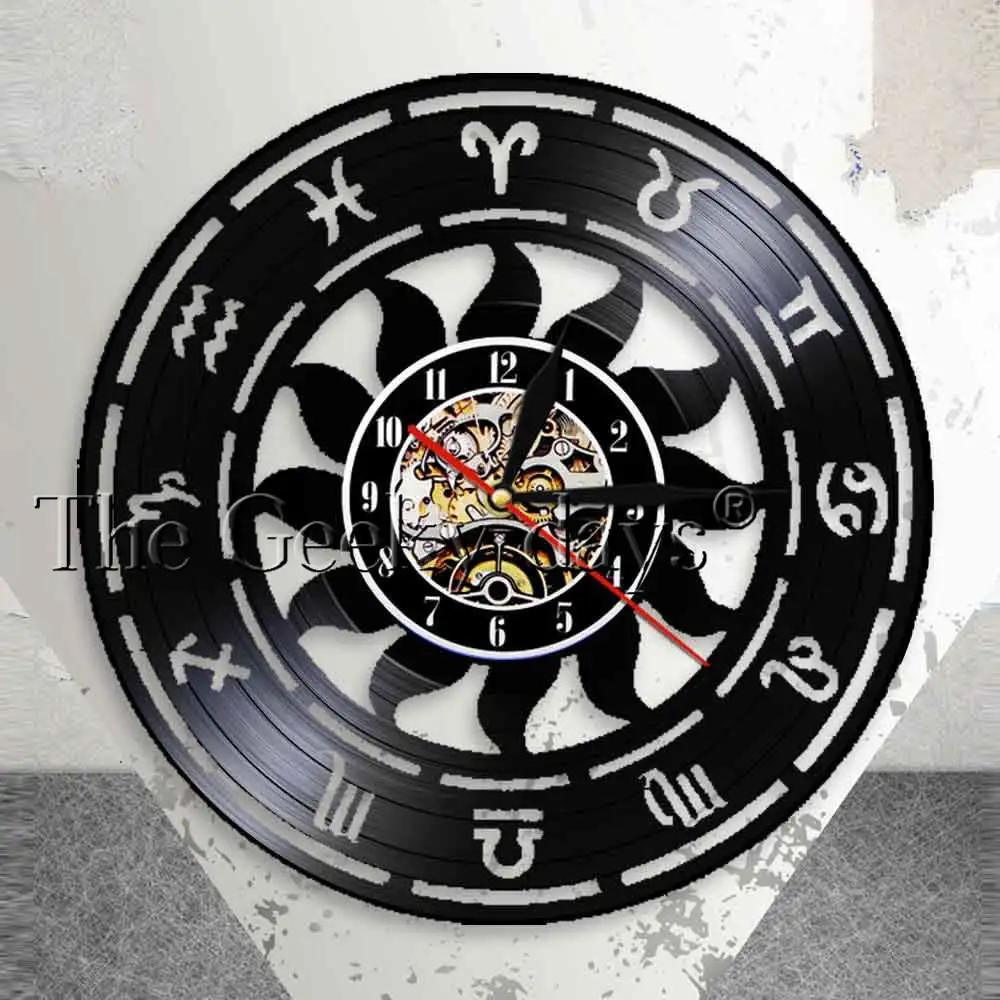 

Astronomy Time Wall Clock Zodiac Home Decor Astrology Vinyl Record Wall Clock Zodiac Wall Watch Astronomers Gift