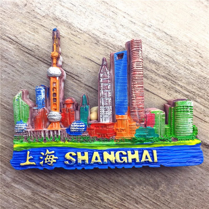 Shanghai China Travel Tourism Souvenir 3D Resin Fridge Home