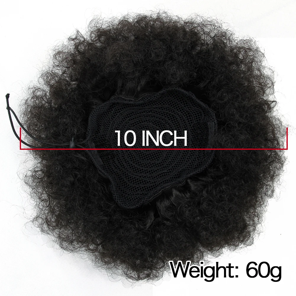 Drawstring Puff Kinky Curly Ponytail Short Wrap Synthetic Hair Bun Afro Ponytail Extensions and Hair Pieces