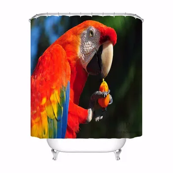 

Custom Dogs Parrot Feathers Animals Waterproof Bathroom Acceptable Shower Curtain Polyester Fabric Bathroom Curtain #180318-11