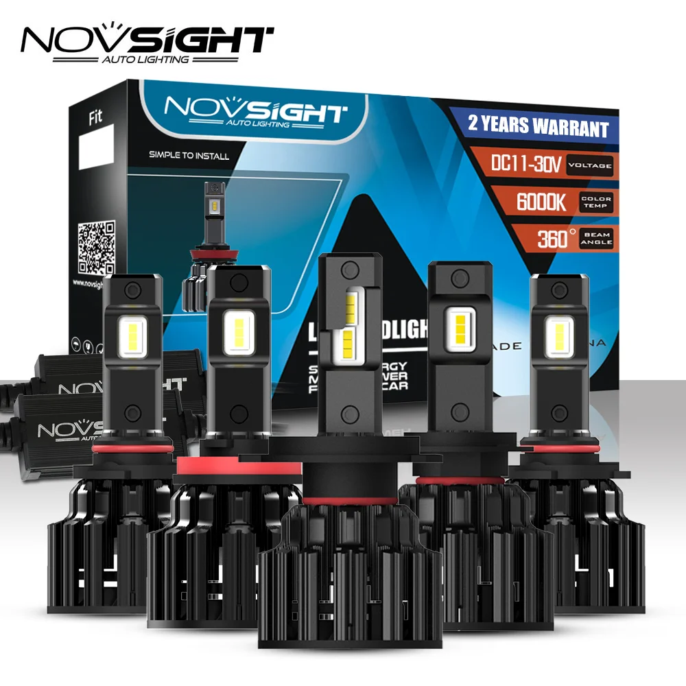 

Novsight Car LED Headlights Bulbs H7 H11 HB3/9005 HB4/9006 H4/9003/HB2/Lo Auto Headlight 6000K White Cars h7 Lamps Led