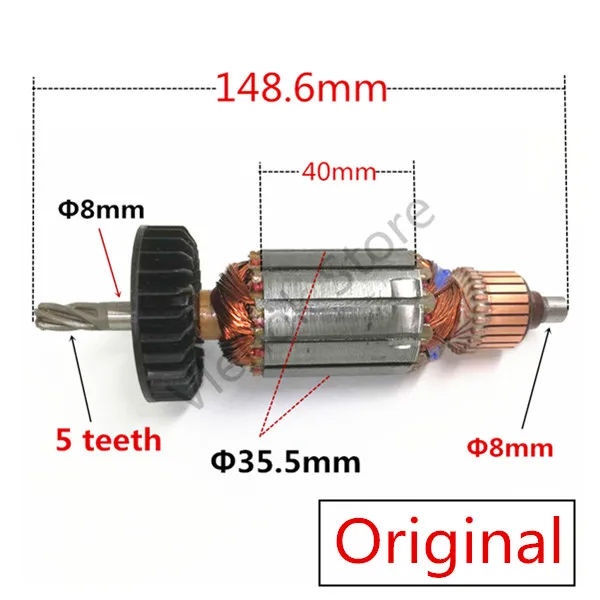 AC220V-240 V 5 зубьев C210716E 360720E арматура ротора для HITACHI DH24PB3 DH24PC3 аксессуары для электроинструмента Запчасти для электроинструментов - Цвет: Original     Rotor