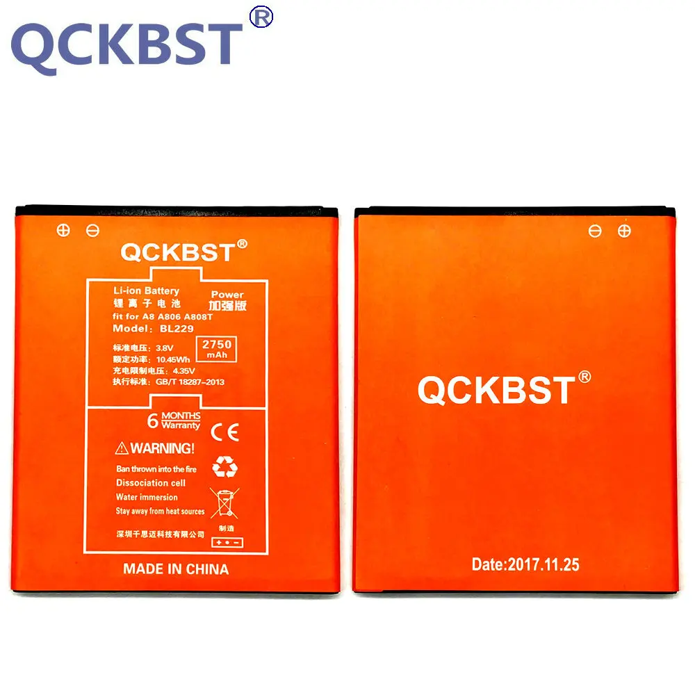 Аккумуляторная батарея BL229 для телефона Lenovo A8 A806 A808T 2750 мАч|battery for lenovo|battery forbl229