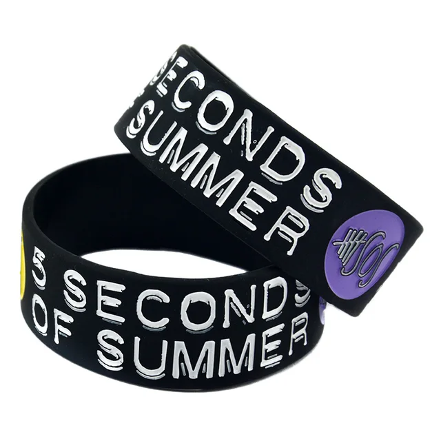 Onebandahouse 25pcs Lot 1 Inch Wide Punk Band 5sos Silicone Onebandahouse 25pcs Lot 1 Inch Wide Punk Band 5sos Silicone Wristband Bracelet