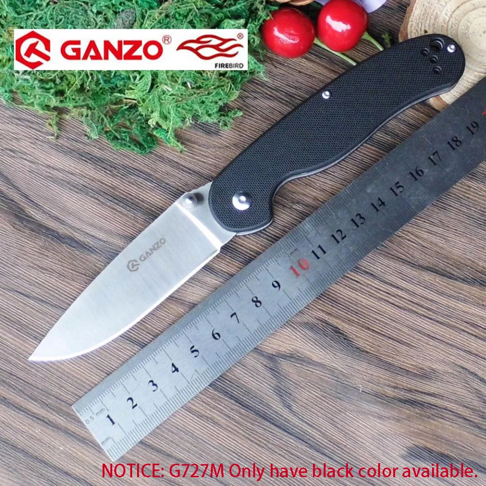 جنزو G727M فايربيرد 58-60HRC 440C G10 أو الخشب مقبض سكين للفرد بقاء أداة تخييم جيب سكين التكتيكية في الهواء الطلق EDC أداة