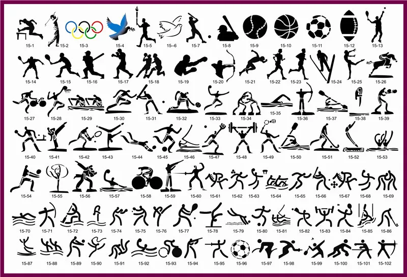 

Booklet 15 of the Sports logo series for Temporary Airbrush Tattoo Template Stencil Free shipping
