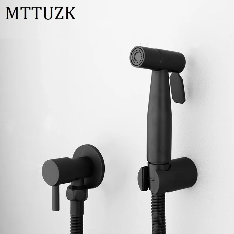 MTTUZK Stainless Steel Black Bidets Bathroom Hand Shower Bidet Toilet