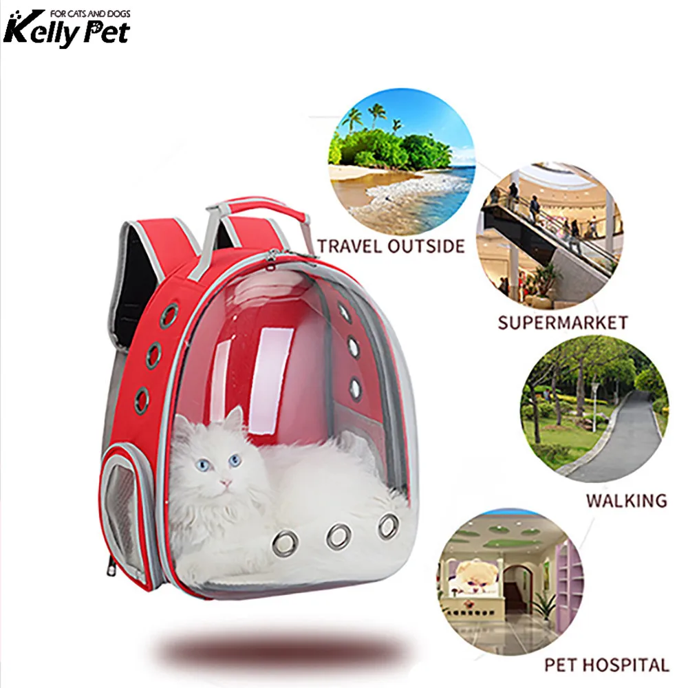 

Breathable Pet Carrier Bag Clear Cat Backpack Carrying Dog Bag Outdoor Travel Portable Breathable Space Capsule Cat Backpack