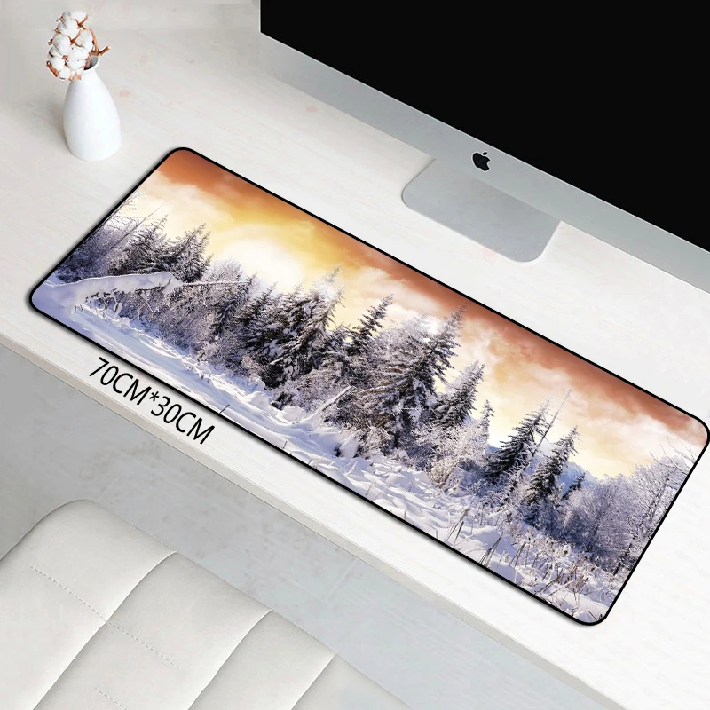 

FFFAS 70X30cm Winter style Gaming mouse pad Notebook computer PC Keyboard and mouse mat washable Non fading Good material XL XXL
