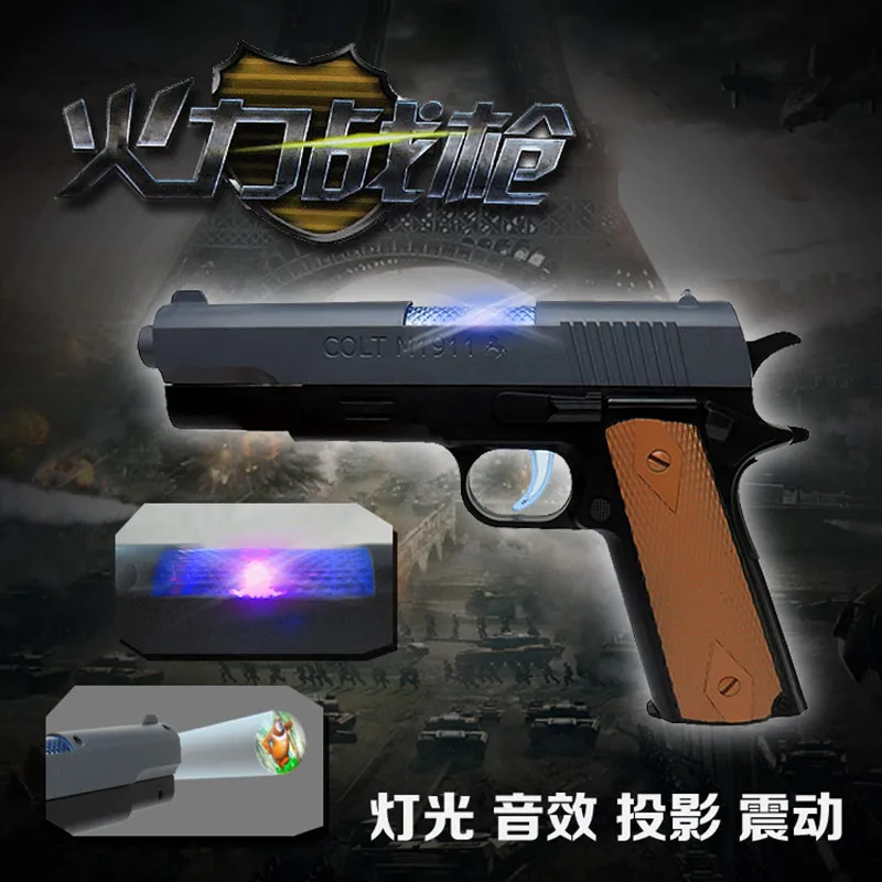 High Quality Brand Children Nerf Toy Gun Colt Props Toy Gun Sound And