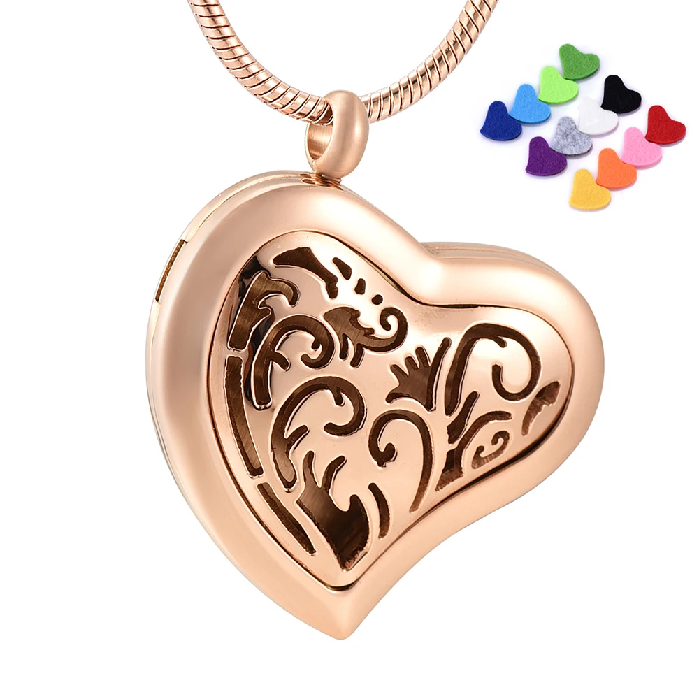 Aromatherapy Essential Oil Diffuser Necklace Heart Locket Pendant Stainless Steel with 12 Pads | Украшения и аксессуары
