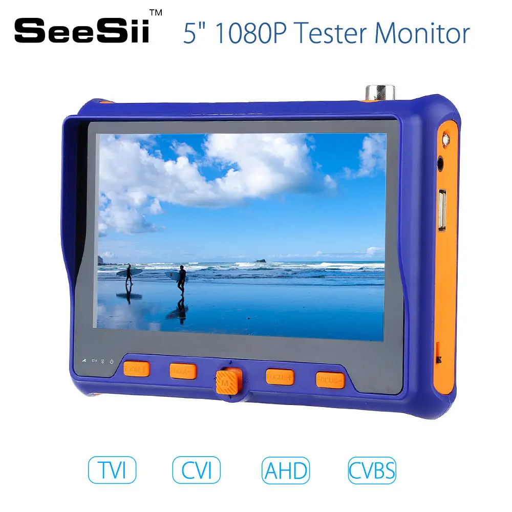 

SEESII 5800 5" HD 1080P Tester Monitor TVI CVI AHD VGA CVBS PTZ RS485 Control 2MP 12V 4in1 CCTV Security Camera Analog Video