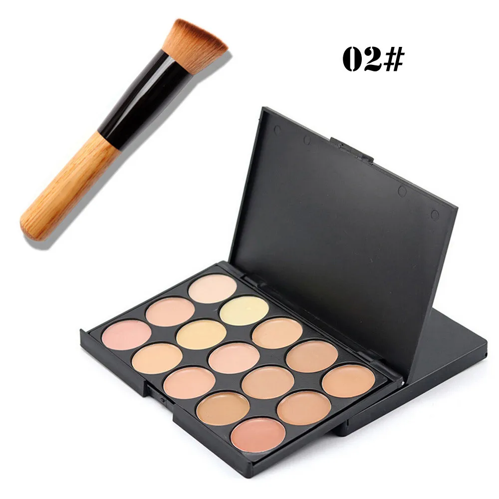 

15 Colors Face Concealer Makeup Palette And Brushes Face Base Foundation Concealer Contour Pallete Cosmetics Set #YL5