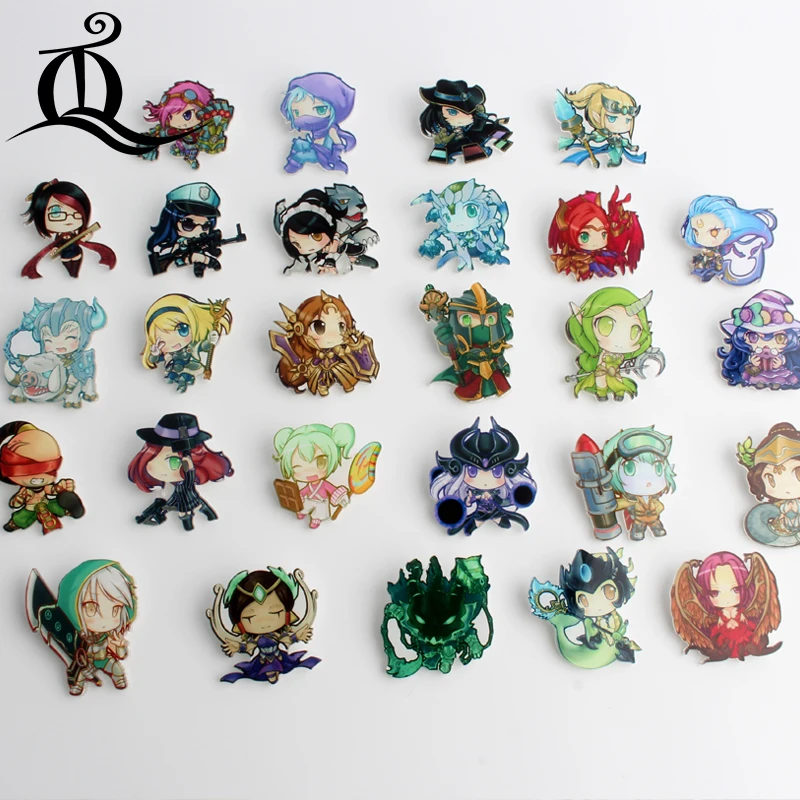 

HOT mix 1PC Shirt Cute Cartoon brooch Acrylic Badge Pins Bag Packbag Decoration Fruit Animal Vampire lol Brooch badge,No64