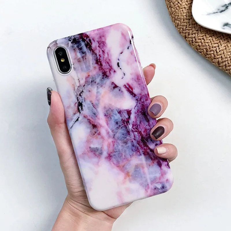 Lovebay мраморный чехол для iPhone XS Max 7 8 6 6s Plus X XR XS мягкий IMD задняя крышка чехол для телефона силиконовый камень текстура для iPhone 6 7 - Цвет: 6583