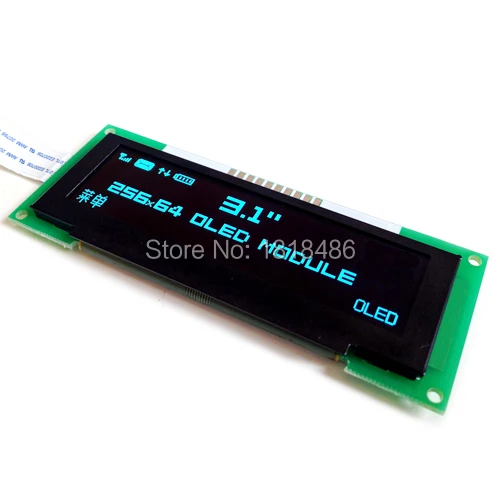

3,1 дюйма 10P синий OLED модуль SSD1322 Привод IC 256*64 SPI интерфейс 3,3 V