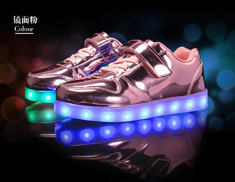Размер 25-37 USB корзина Led детская обувь с светильник Детские светящиеся кроссовки Детская светящаяся обувь Enfant для мальчиков