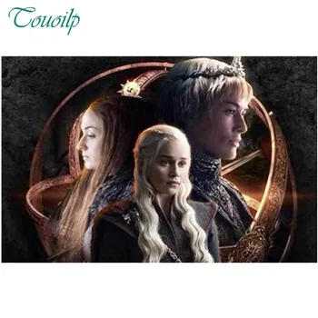 

2018 New Diamond DIY Diamond Painted Round& Square Beautiful three women Embroidery Cross Diamond Power Game Mosaic Painting