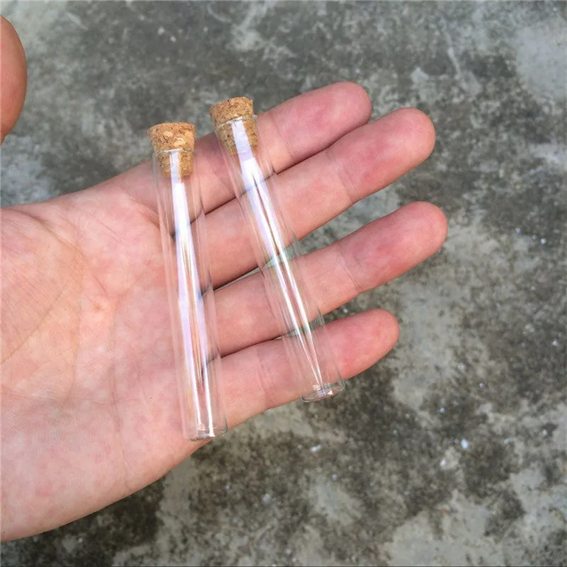 Small Glass Bottles With Corks Tiny Glass Vials Jars Transparent Clear Jars 1ml 2ml 5ml Wishing Bottles 100 pcs