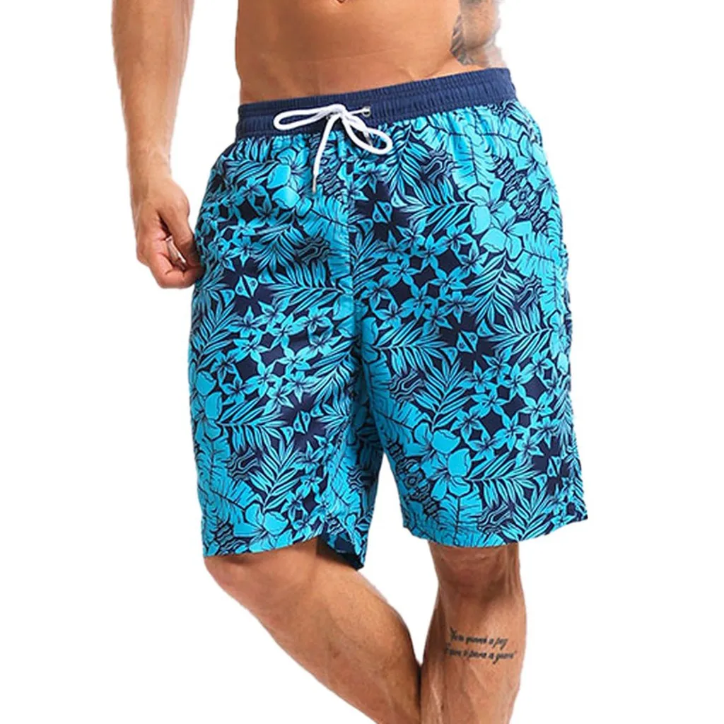 

CHAMSGEND Shorts 2019 Men's Beach Shorts Loose Large Size Summer Swim Drawstring Trunks Quick Dry Beach Swimming Shorts 18JAN13