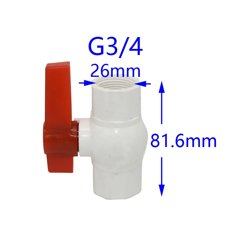 DN15 DN20 DN25 разъем прямой корыто шаровой клапан садовый кран женский G1/2 G3/4 G1 ПВХ водяной клапан разъем 1 шт - Цвет: G3I4