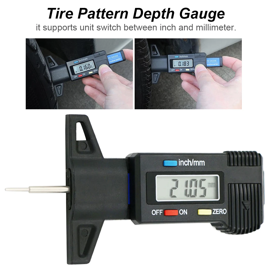 

Digital Car Tire Tread Depth Gauge Meter Measurer Tool Caliper Thickness Gauges Tread Brake Pad Shoe Tire Monitoring