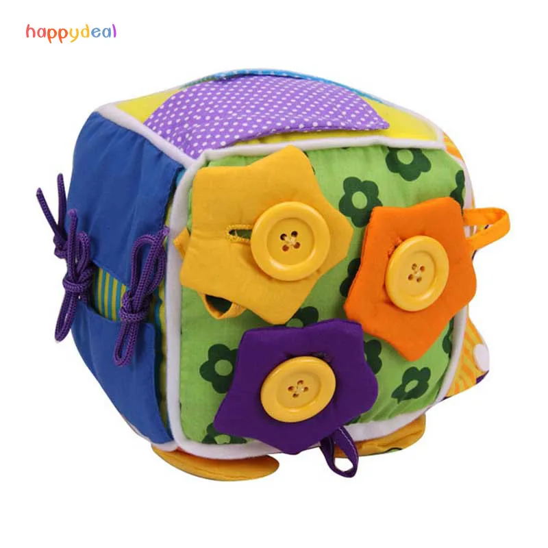

Baby Educational Toy 13-24 Months Baby Learning Montessori Toy Cloth Learn To Dress Cube Stuffed Rattle Educational Toddler Toys