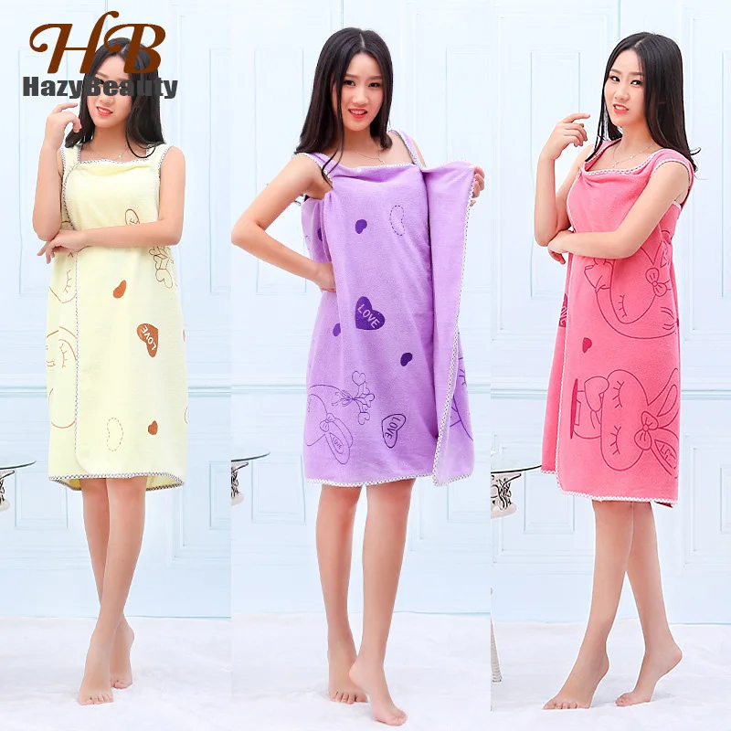 New Bath Towel Fashion Lady Wearable Fast Drying Magic Beach Spa Bathrobes