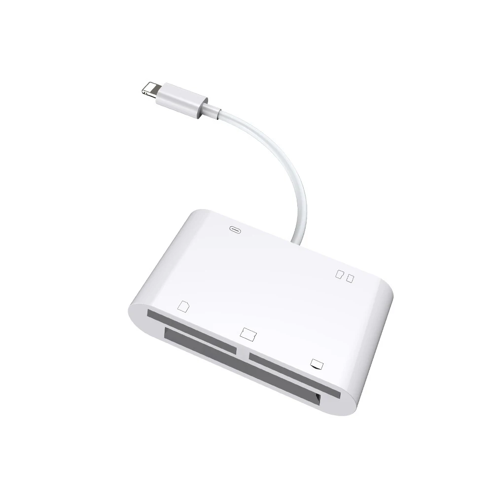 6 в 1 SD TF CF SDHC XD M2 Card Reader зарядки адаптер для IPhone XS MAX XR 3 X 5S 7 8 P|Картридеры| |