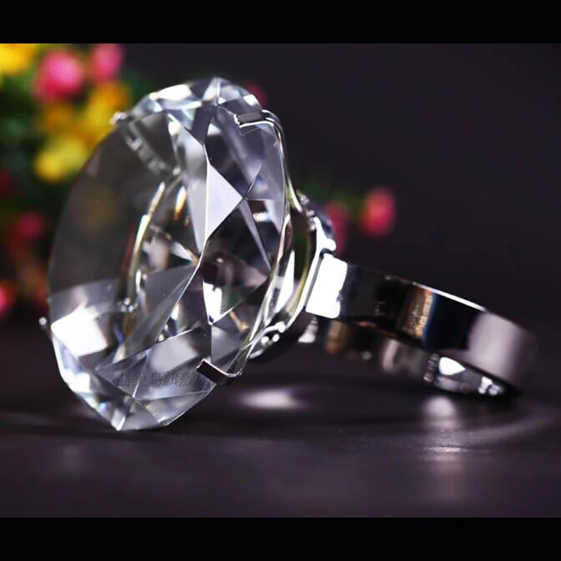 

Glass Diamond Ring 1pc Custom Crystal Diamond Blade 80mm Crystal Glass Figurines&Miniature Home Decoration Accessories